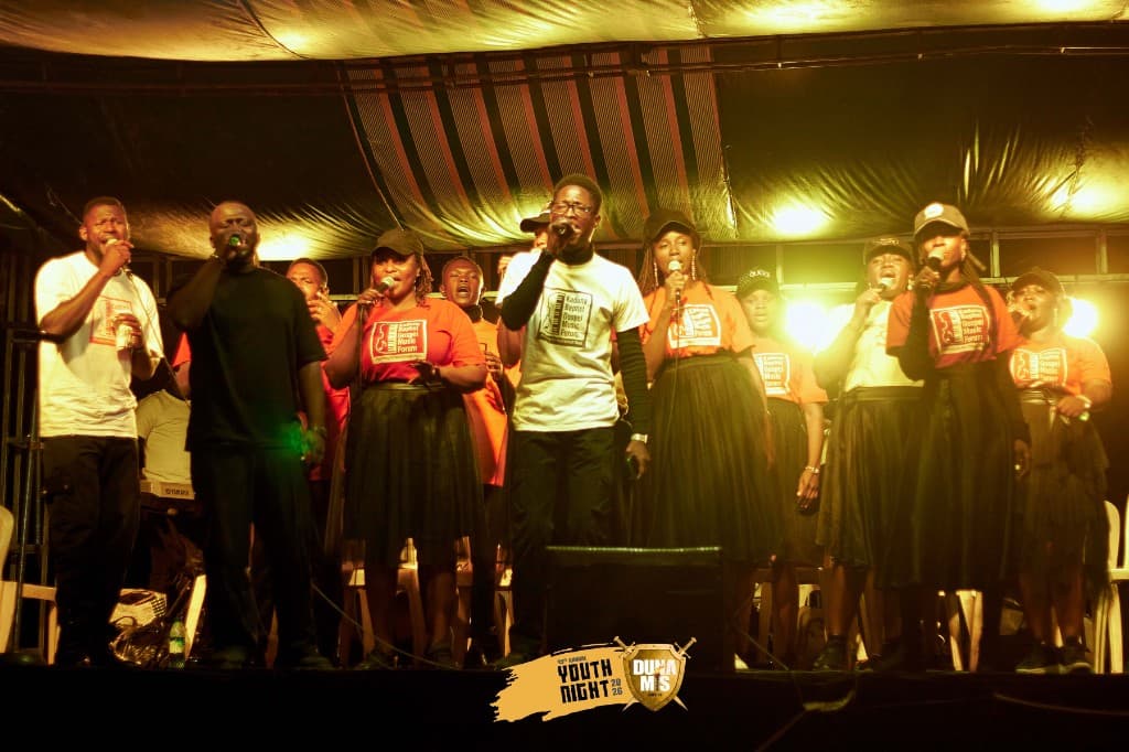 Kaduna Baptist Gospel Music Forum choir singing on stage